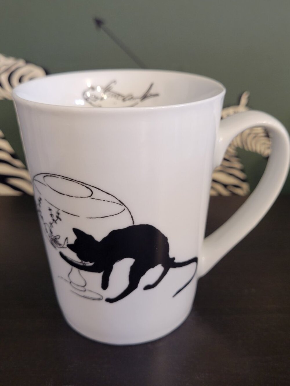 MMA Cat Fishbowl Ceramic Mug METROPOLITAN ART MUSEUM 2010 Coffee Tea cup